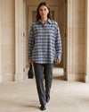 Fall Plaid Detailed Shirt - Blue - front view