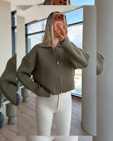 Fall Zip Up Cardigan - Zeti - front view