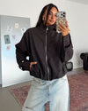 Grid Print Bomber Jacket