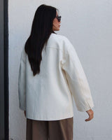 Heavy-Twill Overshirt Jacket - White - back view