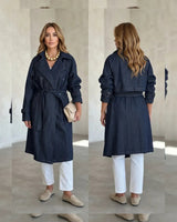 Indigo Trench Coat - Dark Denim