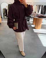 Jacket + Belt - Purple - three-quarter view