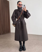 Jacket + Belt - Brown - front view