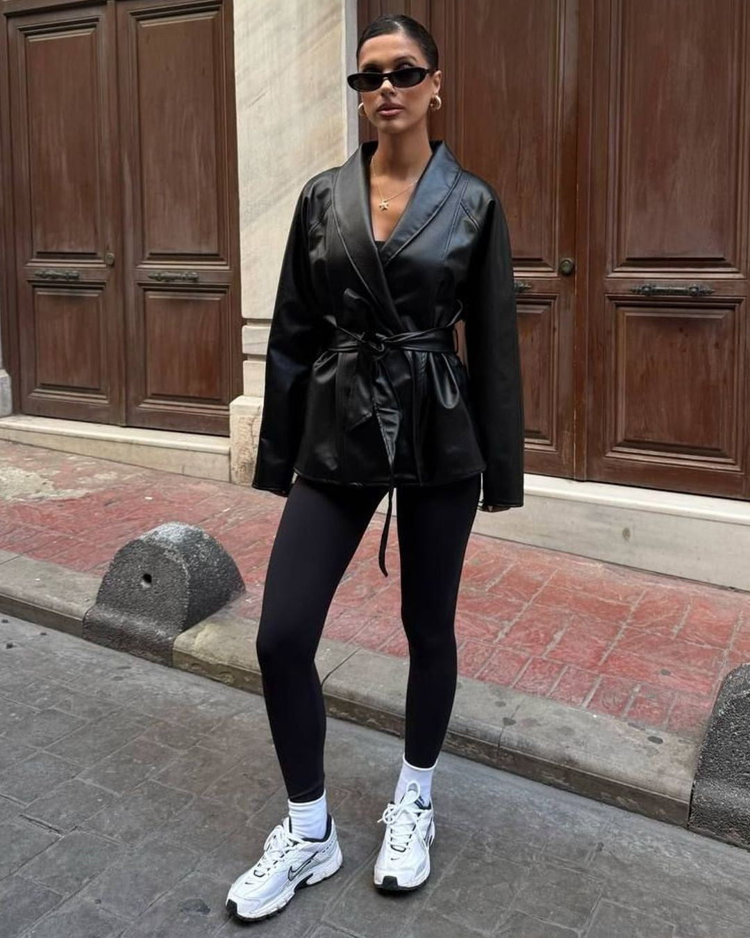 Jacket + Belt - Black - front view