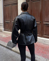 Jacket + Belt - Black - back view