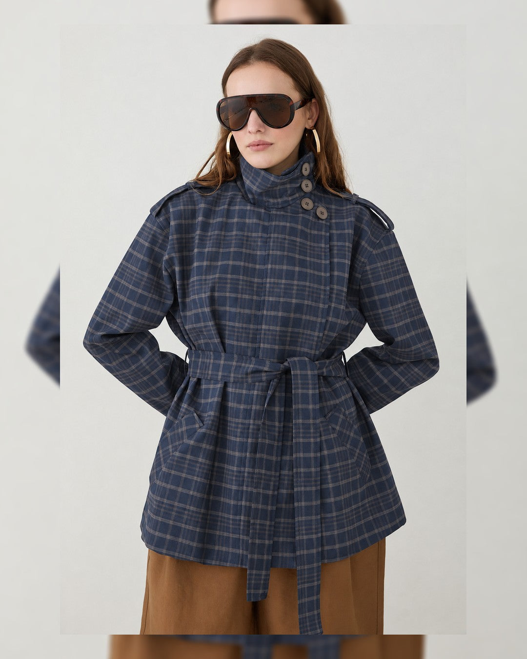 Jacket + Belt - Navy - front view