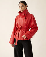 Jacket + Belt - Red - three-quarter view