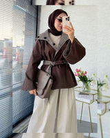 Jacket + Belt - Brown - front view