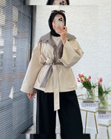 Jacket + Belt - Beige - front view