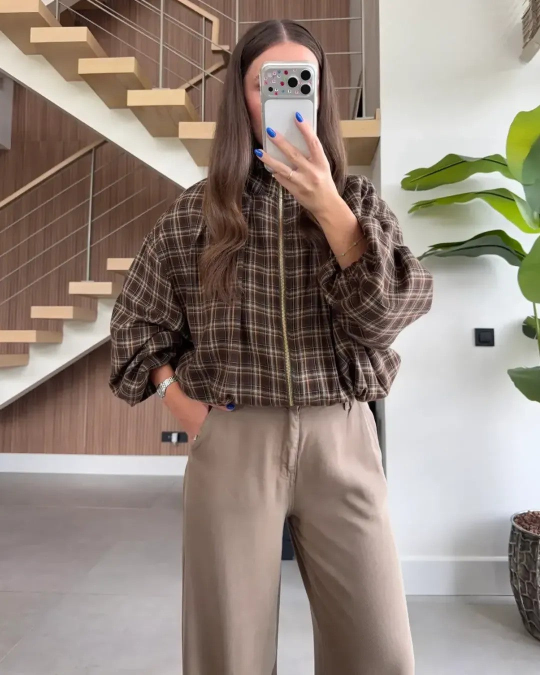 Jacket - Brown - front view