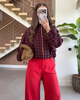 Jacket - Burgundy - front view