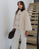 Jacket - Beige - three-quarter view