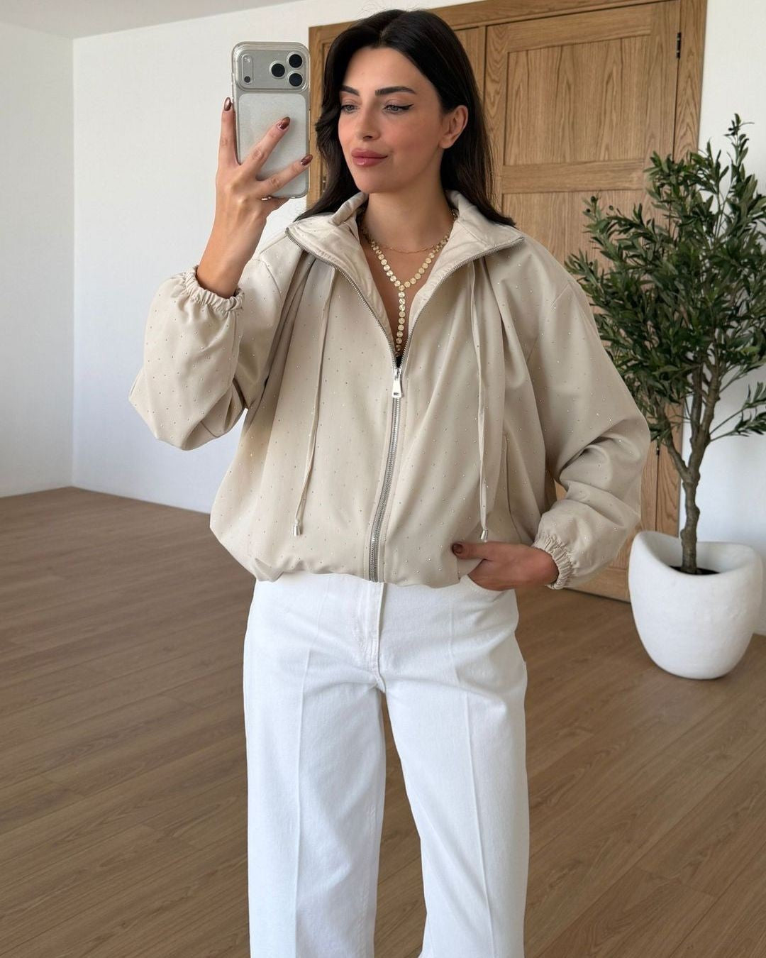 Jacket - Off White - front view