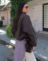 Jacket - Brown - three-quarter view