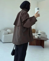 Jacket - Brown - three-quarter view