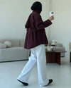 Jacket - Burgundy - three-quarter view