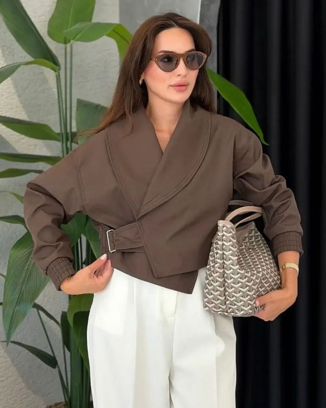 Jacket - Brown - front view