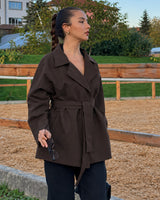 Jacket - Brown - three-quarter view