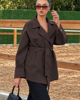 Jacket - Brown - three-quarter view