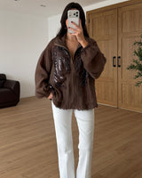 Jacket - Brown - front view