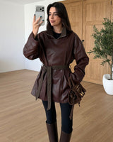 Jacket - Brown - front view