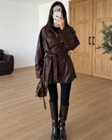 Jacket - Brown - front view
