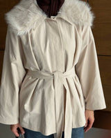 Jacket - Beige - front view