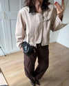 Jacket - Beige - front view