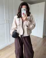 Jacket - Beige - front view