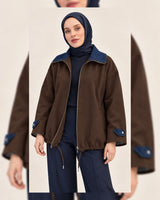 Jacket - Brown - front view