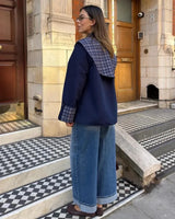 Jacket - Navy - three-quarter view