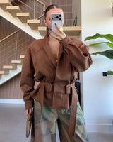 Jacket - Brown - front view