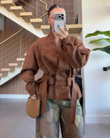 Jacket - Brown - front view