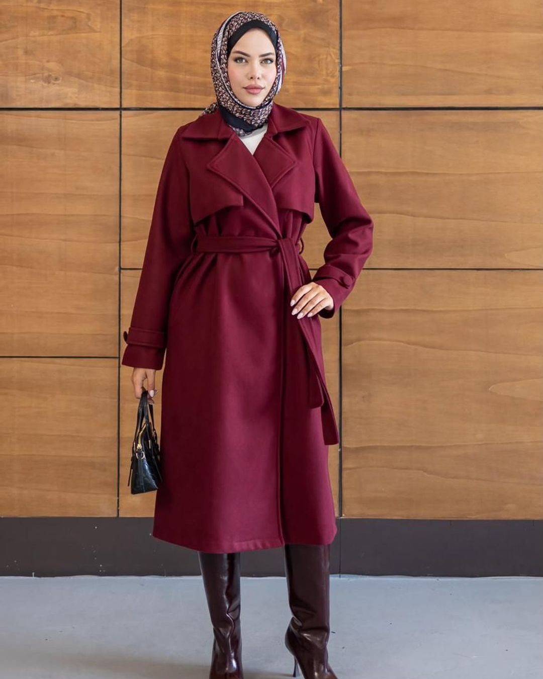 Jacket - Burgundy - front view
