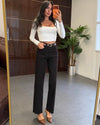 Jeans + Belt - Brown - front view