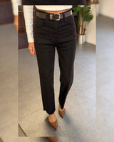 Black Everyday Denim + Belt - front view