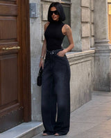 Jeans - Black - three-quarter view
