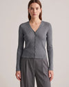 Élodie Ribbed Knit Cardigan - front view