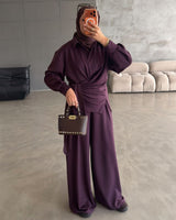 Modest Fall Relaxed Set - Purple - front view