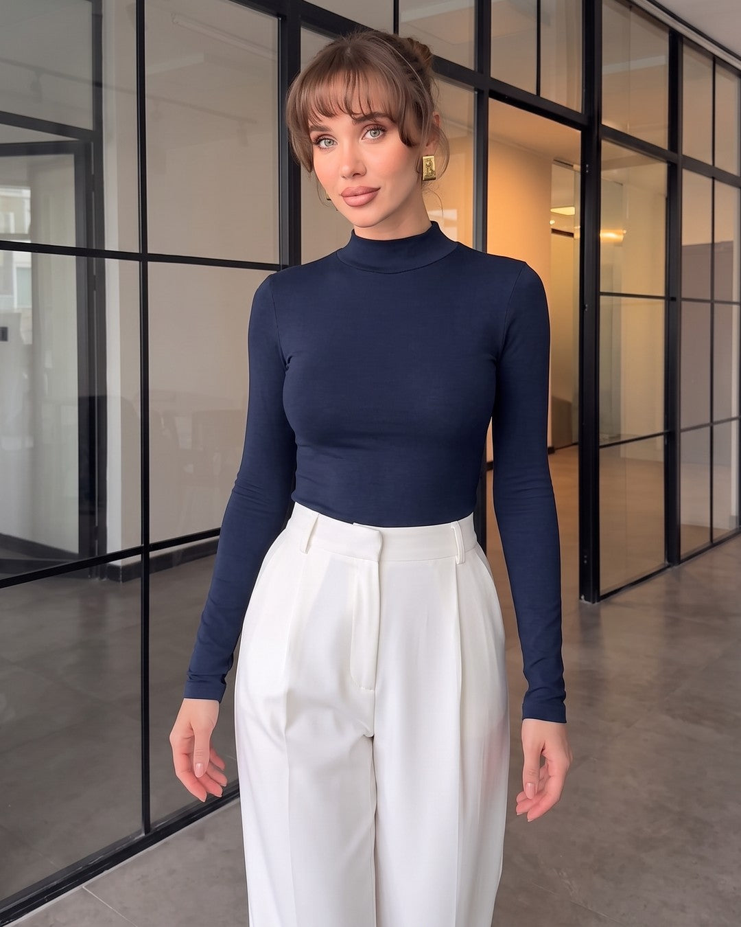 Must Have Basic Top - Navy - front view