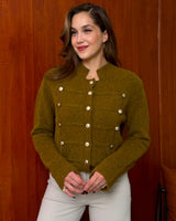 Napoleon Collar Cardigan - Zeti - front view
