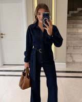 Overall + Belt - Denim - front view