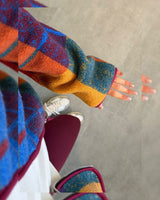 Oversized Plaid Teddy Jacket - Multi - detail
