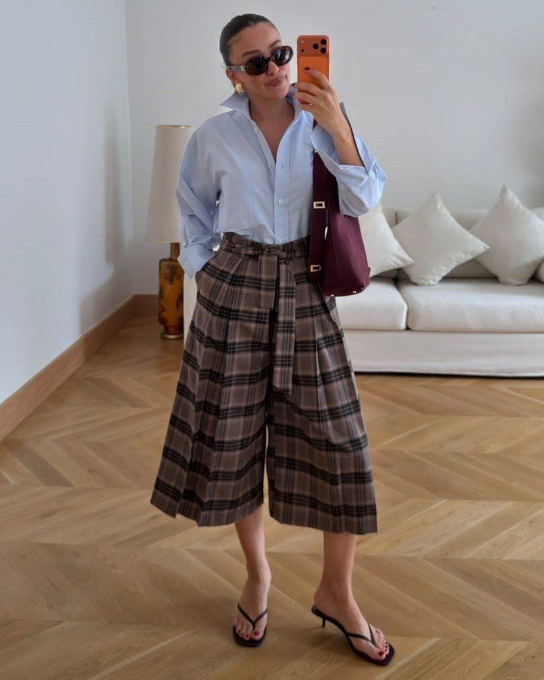 Pants + Belt - Brown - front view