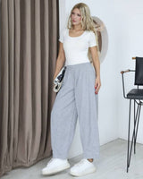 Pants - Grey - three-quarter view