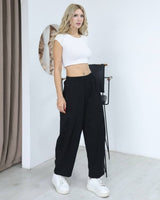 Jersey Comfy Joggers - Black - front view