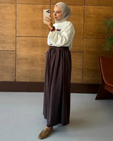 Pants - Brown - three-quarter view