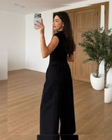 Pants - Black - three-quarter view