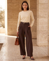 Pants - Brown - front view