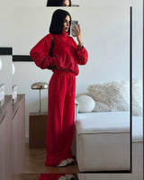 Parachute Jacket Lounge Set - Red - three-quarter view
